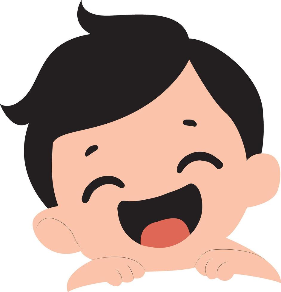 Happy Child Cartoon Face Peeking peeking, happy Parents Day vector
