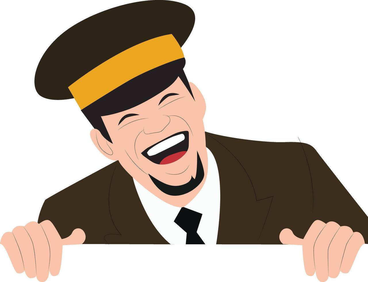 Happy Man in Uniform Peeking Laughter, Happy U.S. Army Chaplain Corps Anniversary vector