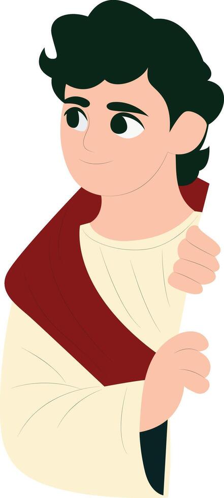 Saint Gabriel the Archangel Cartoon Illustration Profile vector