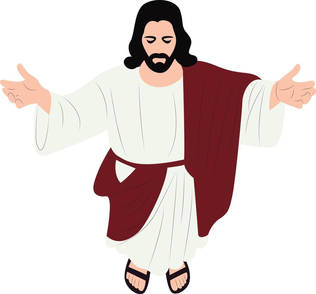 Jesus Christ Welcoming Arms Open vector
