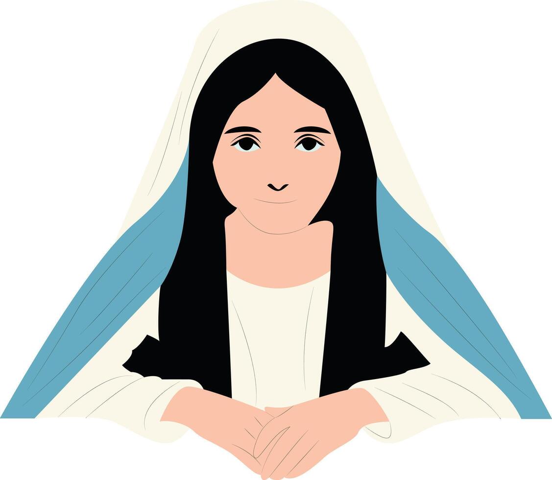 Saint Bernadette Soubirous Minimalist Digital Art. vector