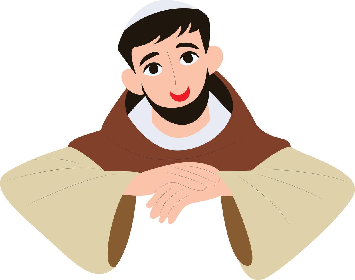 Saint Francis Assisi Cartoon Illustration vector