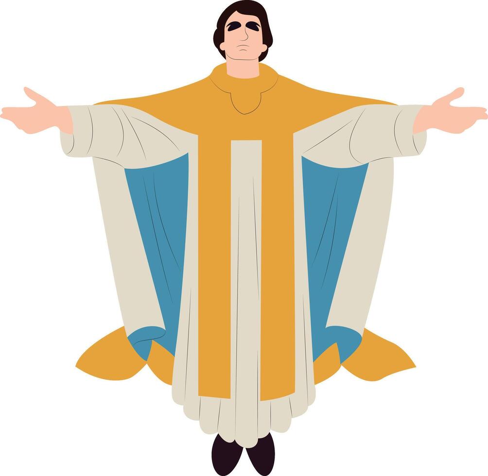 Saint Louis IX Open Arms Chasuble Art vector