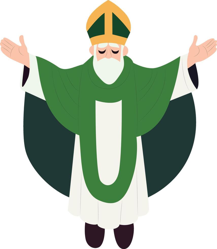 Irish Priest Blessing Hands Open vector