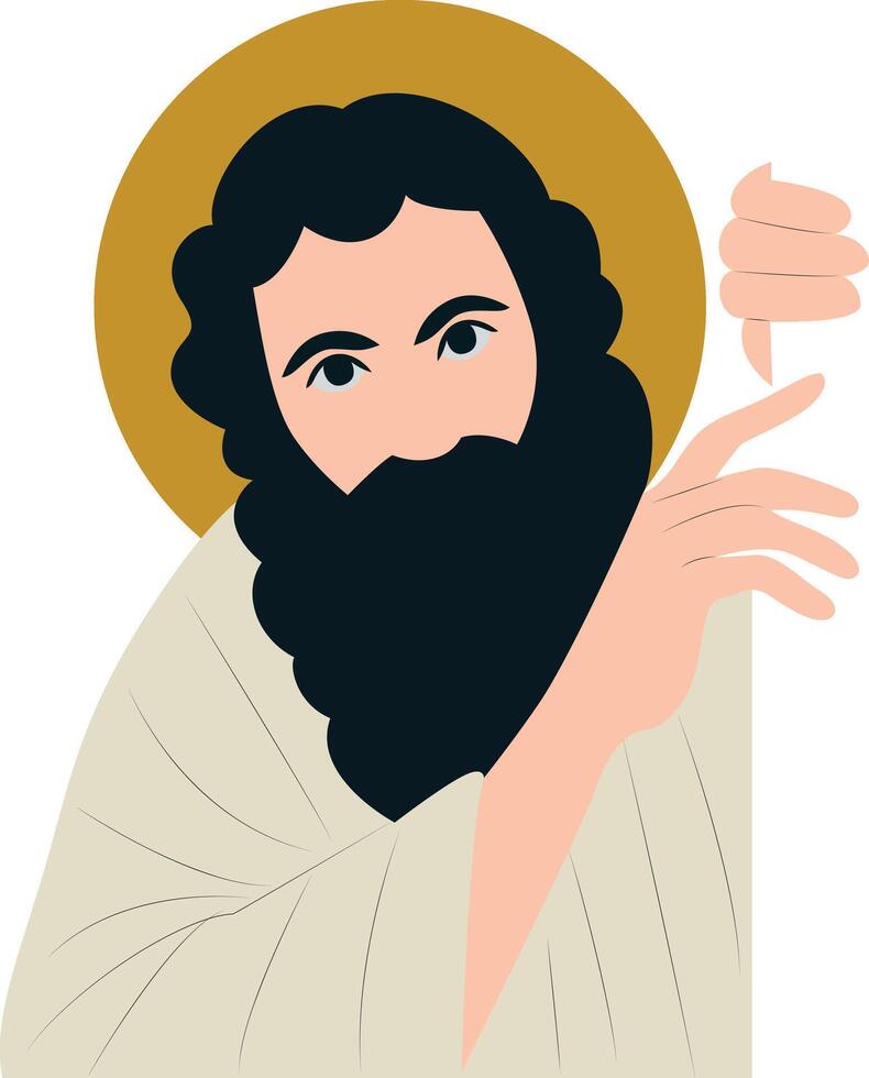 Modern Art Religious Saint Jerome Halo Figure vector