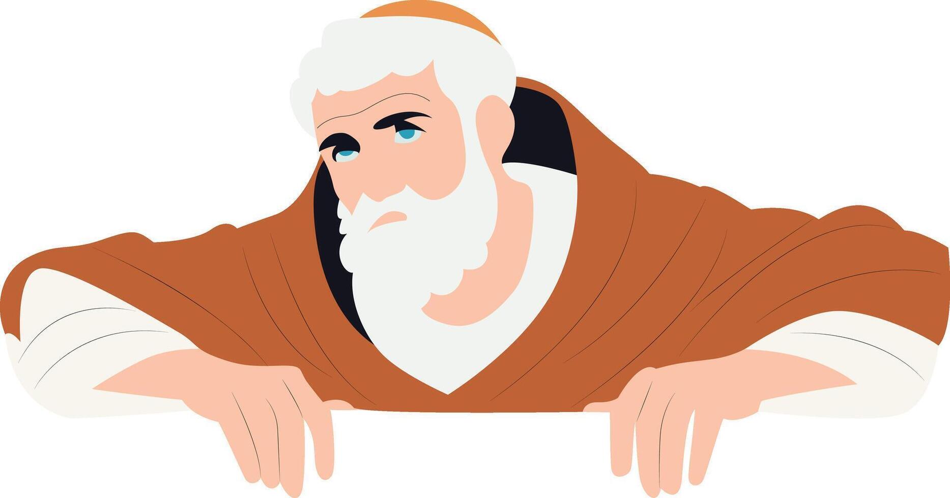 Saint Augustine Peering Over Sign vector