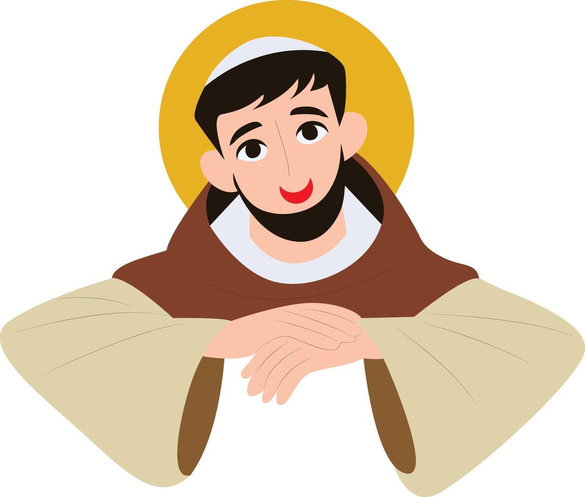 Saint Francis of Assisi Peeking Corner Illustration vector