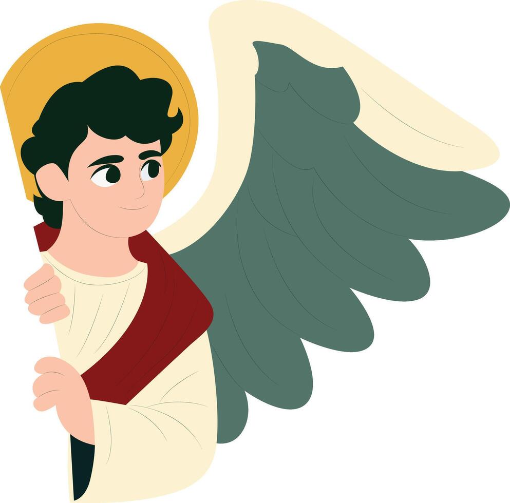 Saint Gabriel the Archangel Figure Cartoon Illustration Art vector
