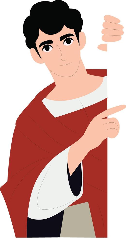 Saint Raphael the Archangel Gesturing To Side Illustration vector