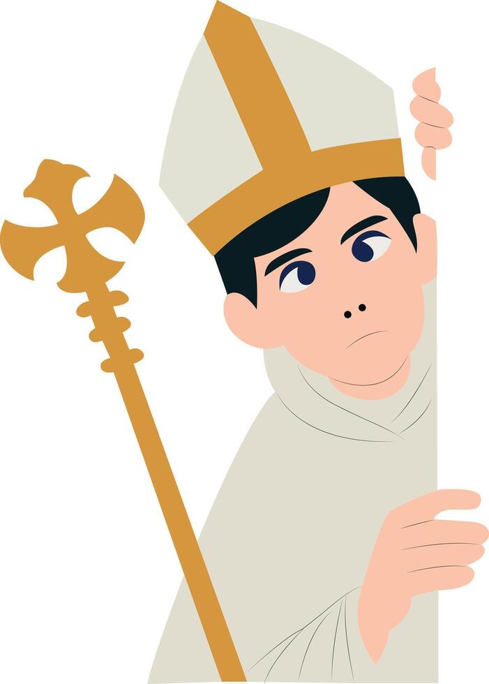 Saint Louis IX Peeking Around Corner vector