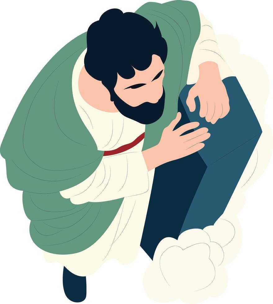 Saint Peter on top view vector