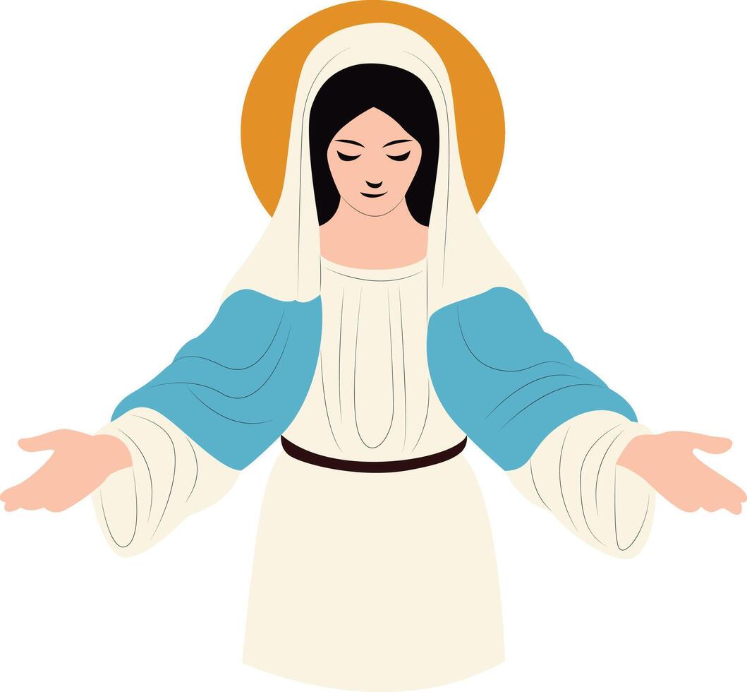 Virgin Mary Immaculate Conception Art, open hand vector