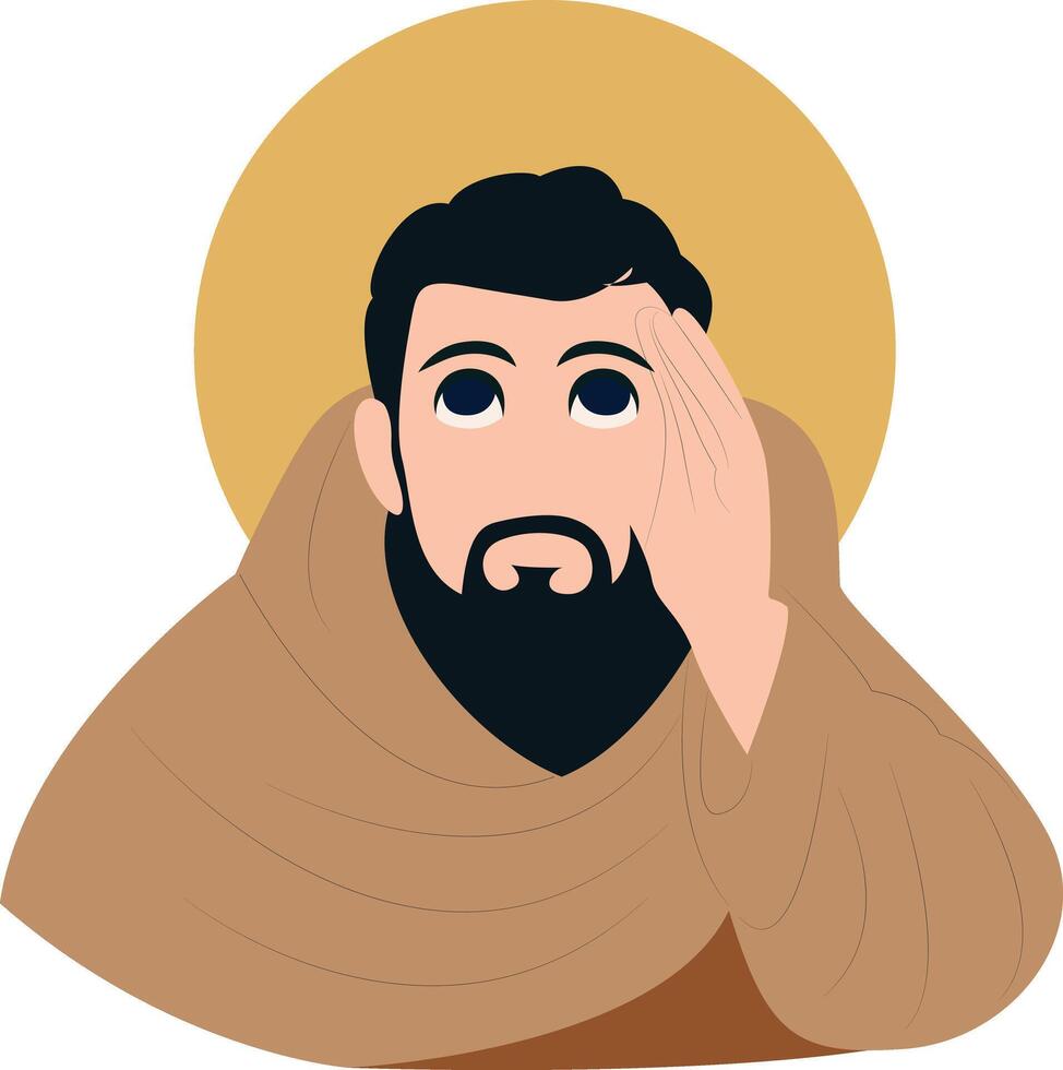 Muslim Man Studying Islamic Book vector