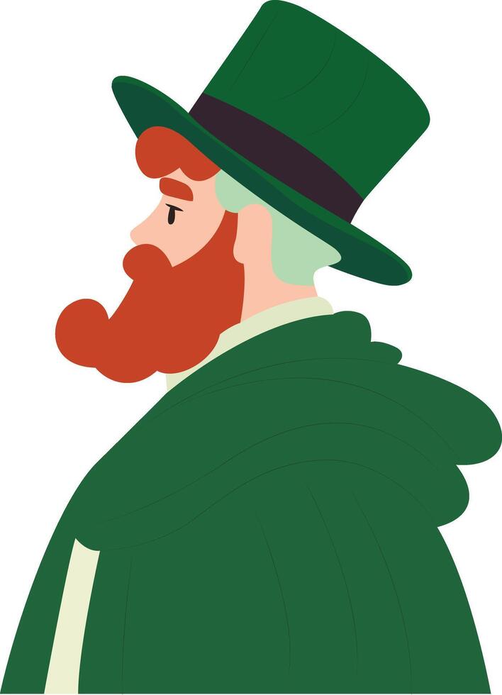 Irish Leprechaun Profile Illustration Art vector