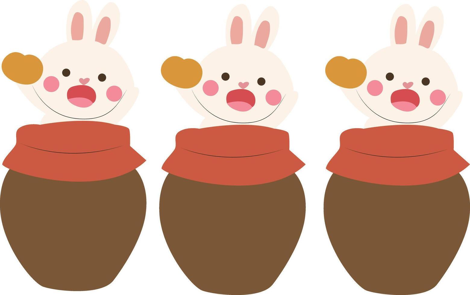Dragon Boat, Food Zongzi, Three Bunnies Hugging Easter Eggs vector