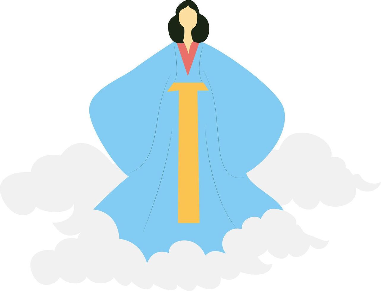 Mid Autumn festival, Woman Hanbok Clouds Number One vector