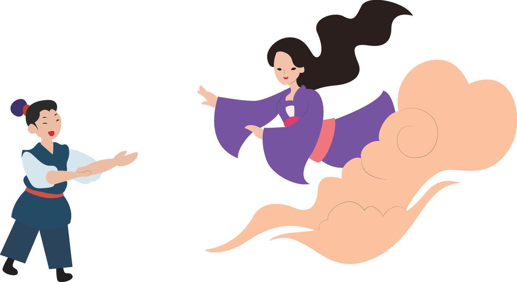 Mid Autumn festival, Cute Bunnies Celebrate Mid-Autumn Festival vector
