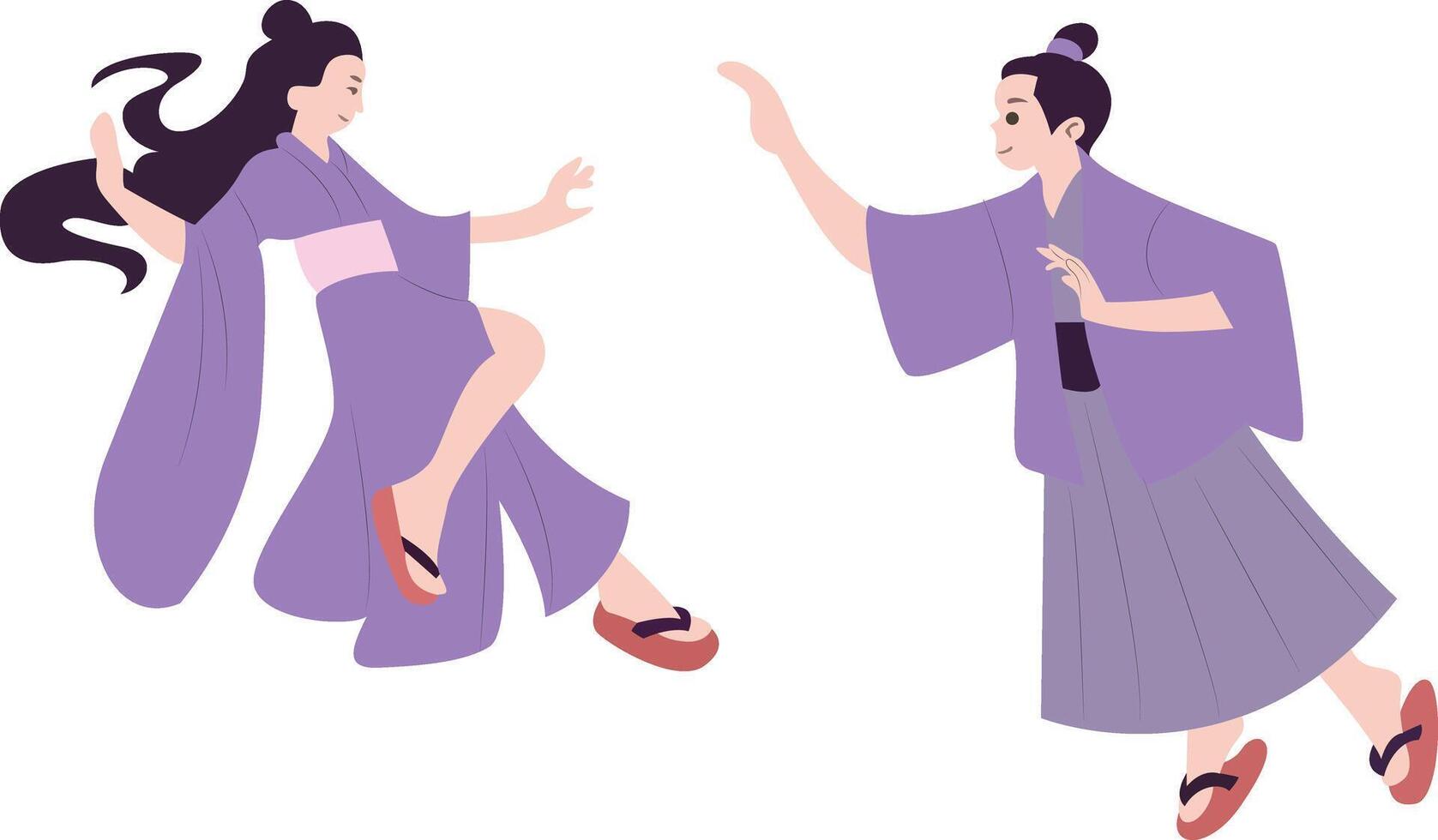 Mid Autumn festival, The Cowherd and the Weaver Girl Couple Illustration vector