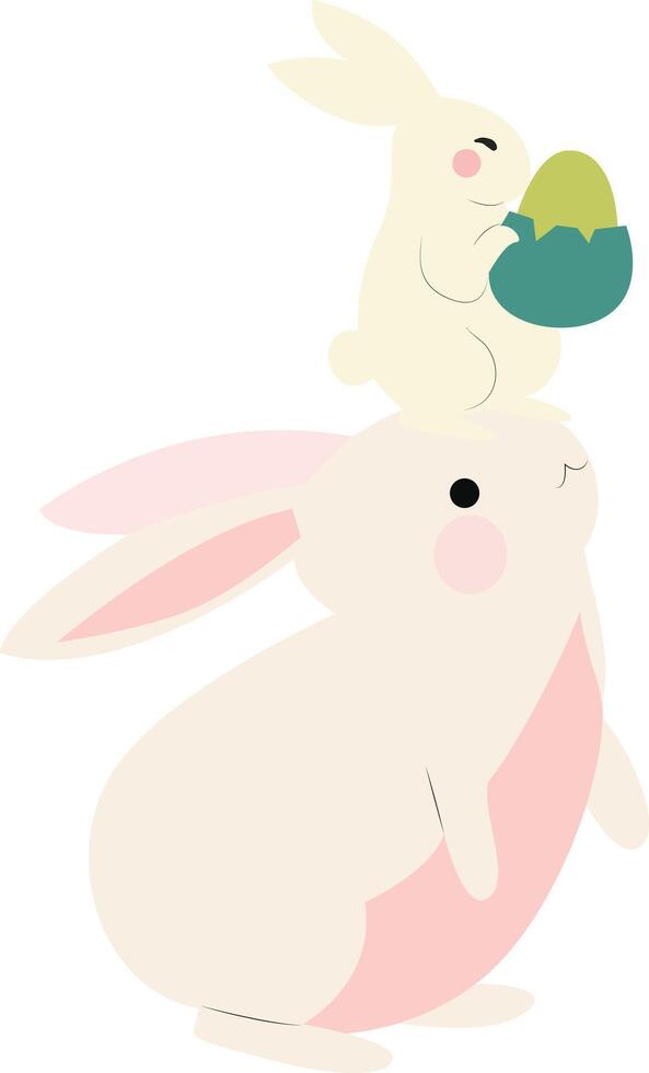 Mid Autumn festival, Easter Bunnies Carrying Easter Egg vector