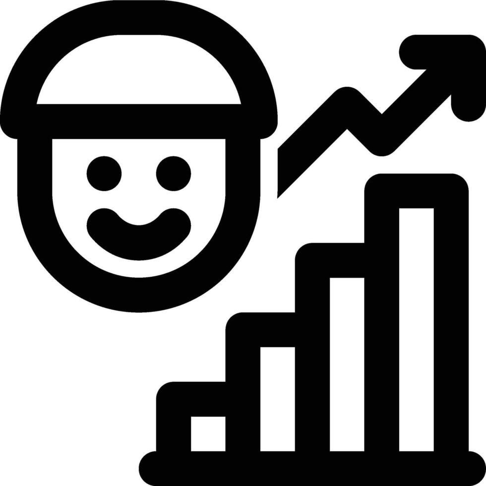 Customer Growth, Customer Insight, Customer Analysis Outline Icon vector
