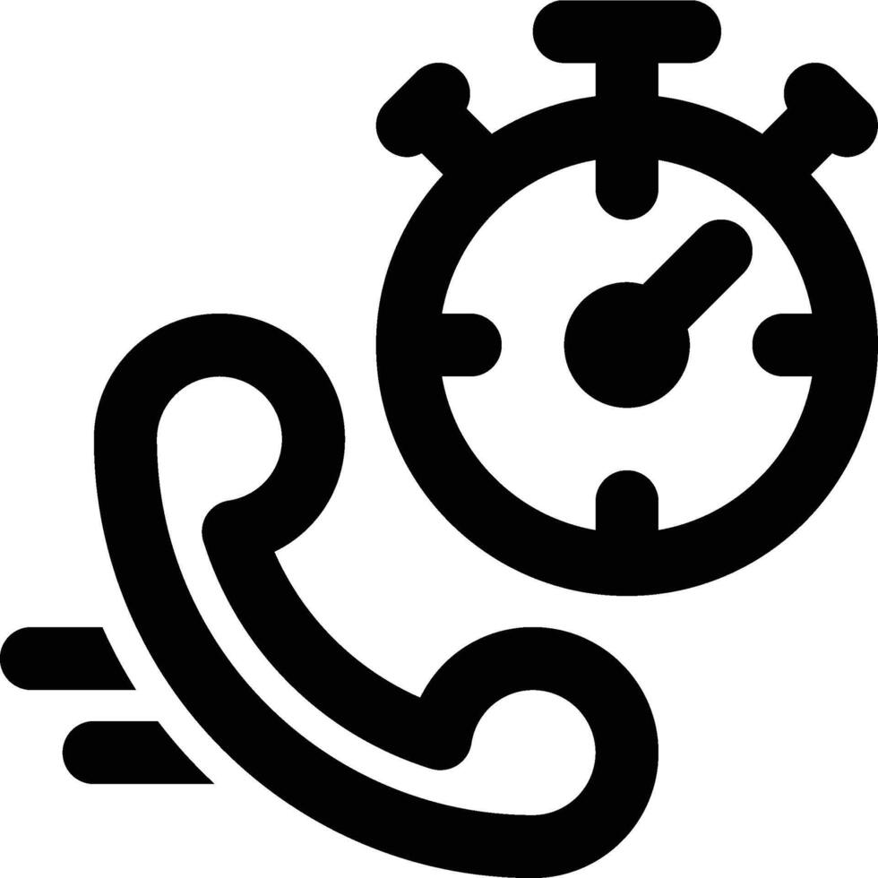 Response Time, Telephone, Call Outline Icon vector