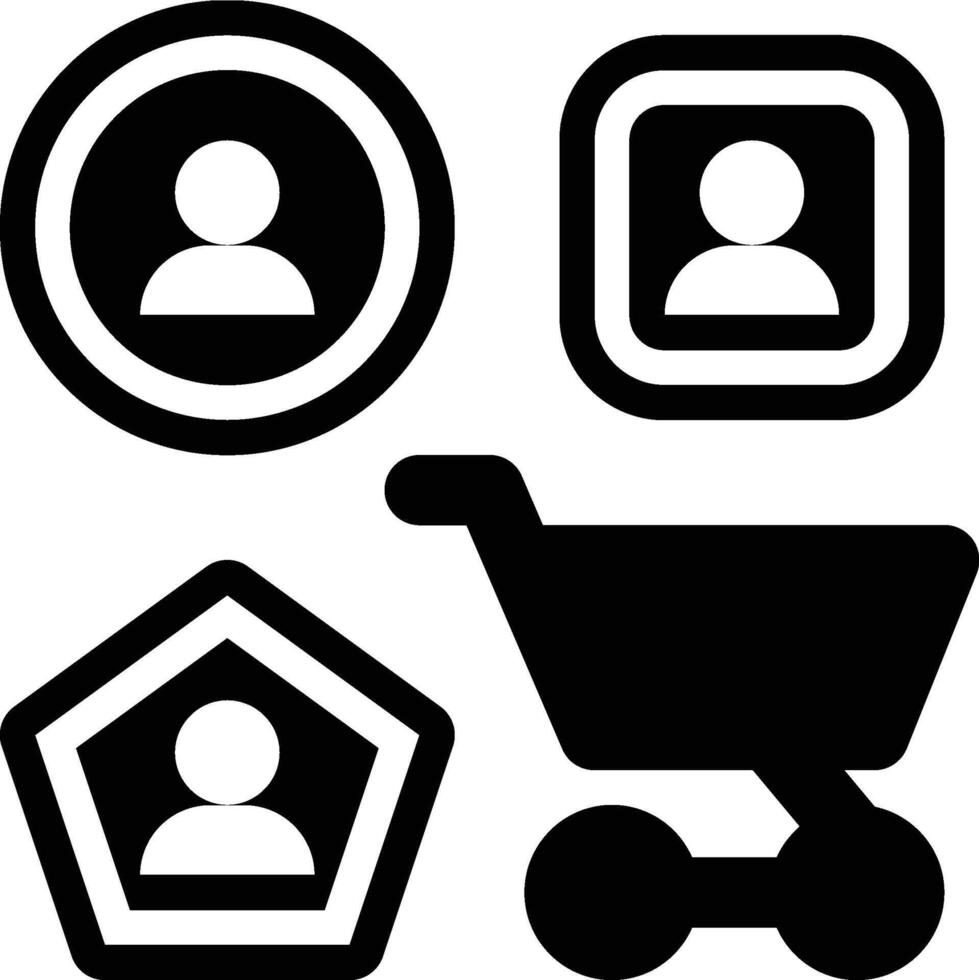 Customer Diversity, Customer, Segmentation Glyph Solid Icon vector