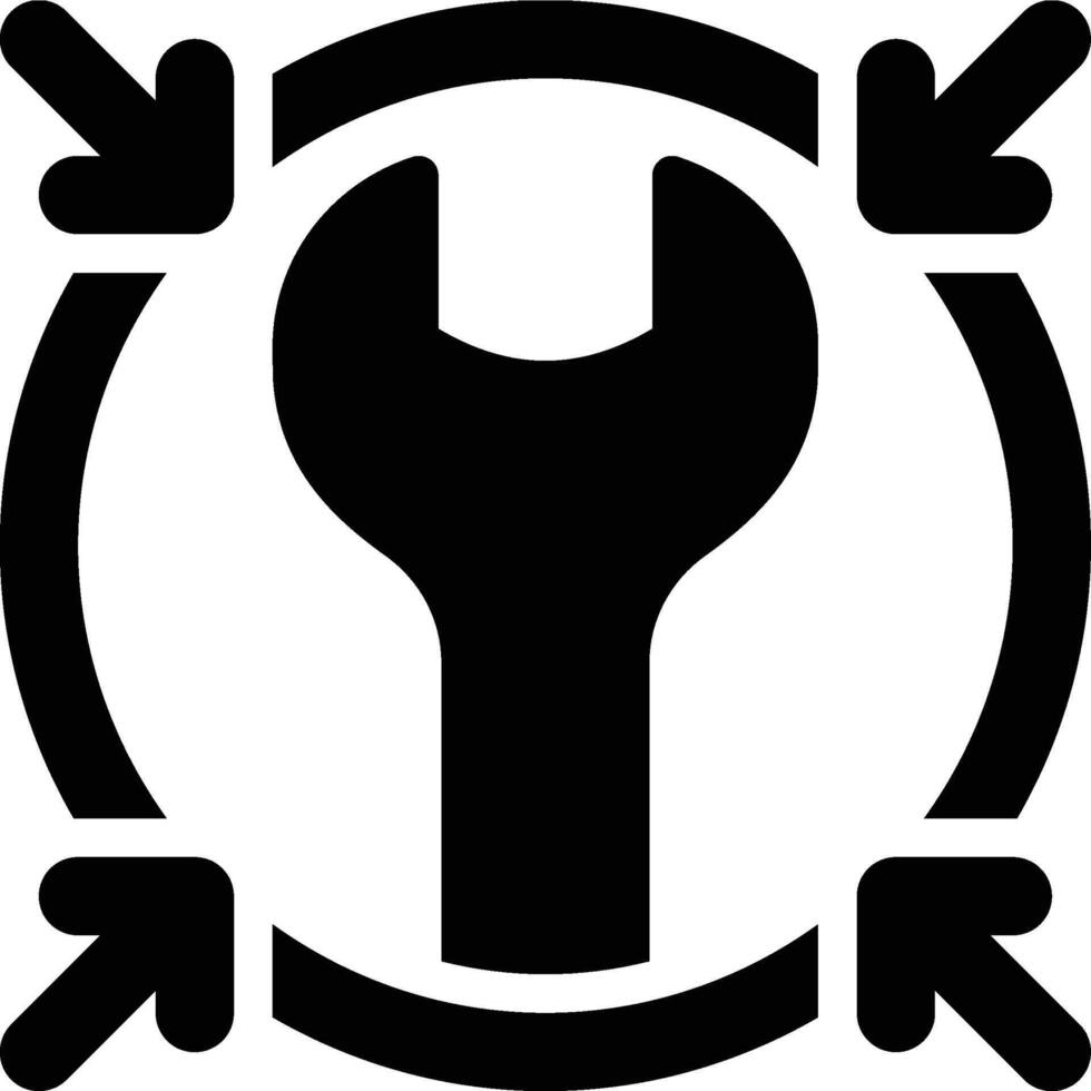 Service Center, Repair, Maintenance Glyph Solid Icon vector