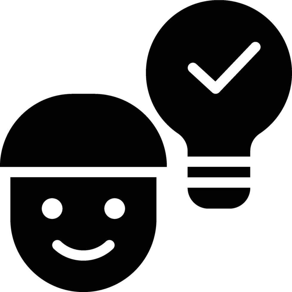 Customer Understanding, Problem Solving, Solved Glyph Solid Icon vector