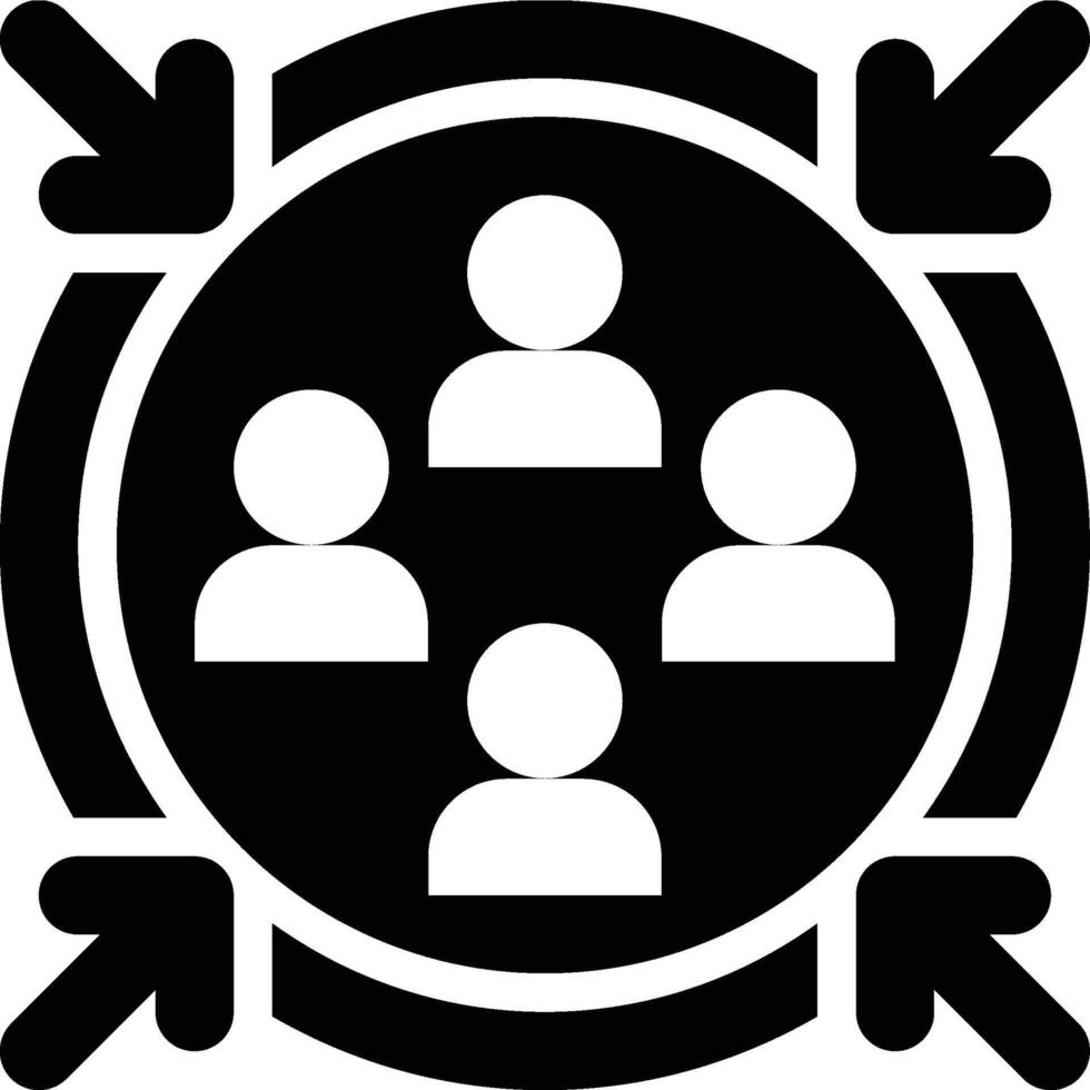 Customer Gathering, Meeting Point, Public Space Glyph Solid Icon vector