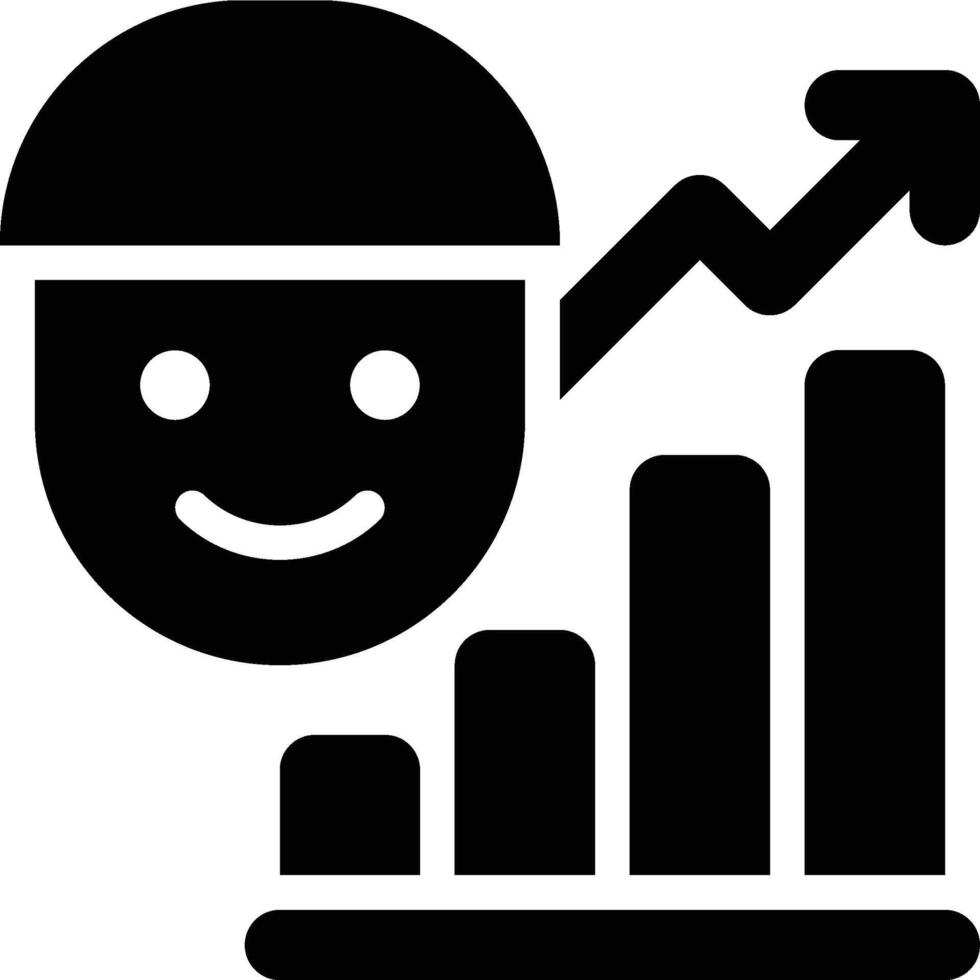 Customer Growth, Customer Insight, Customer Analysis Glyph Solid Icon vector