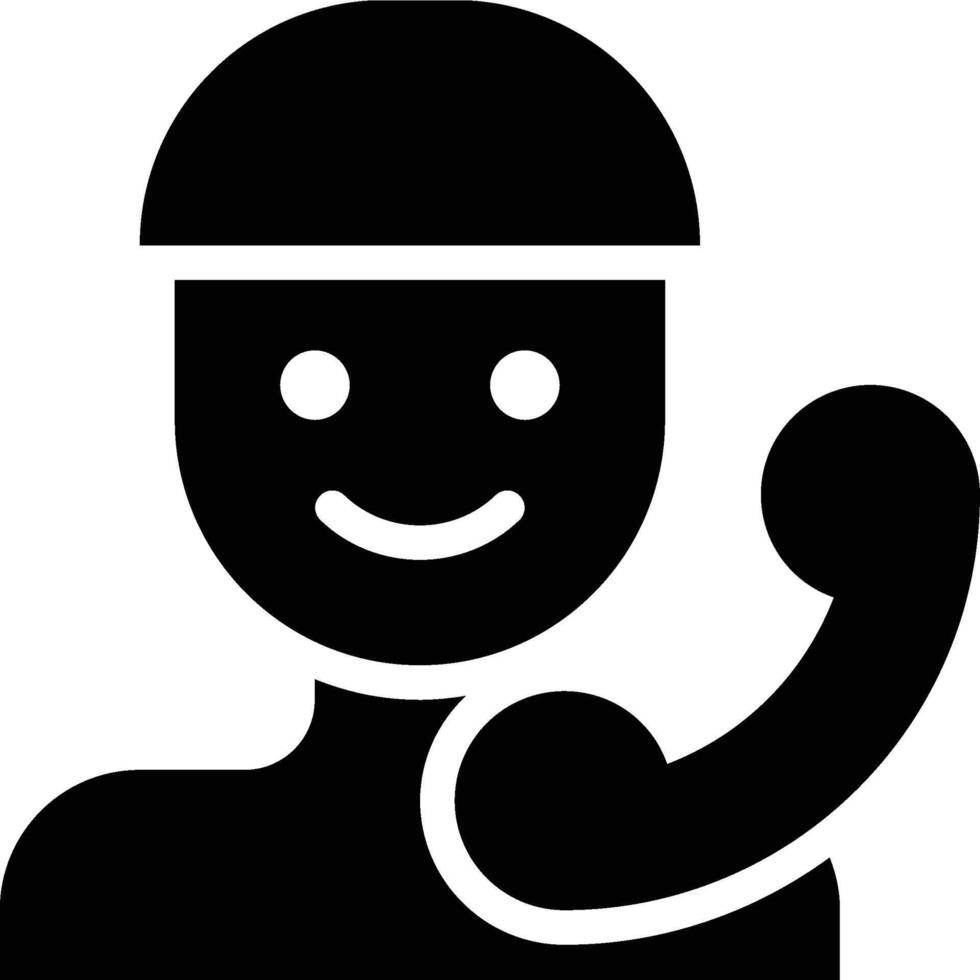 Contact Person, Contact Center, Call Center Glyph Solid Icon vector