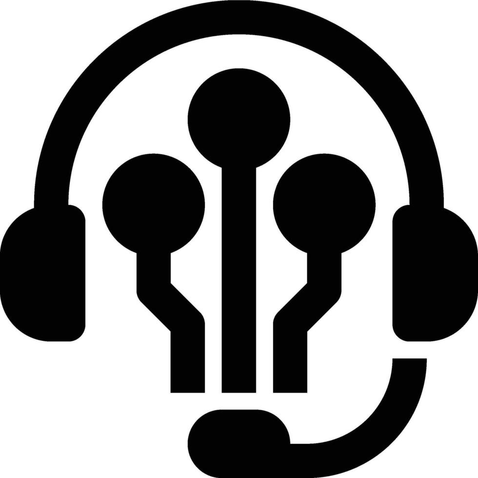 Customer Service, Customer Support, Virtual Assistant Glyph Solid Icon vector