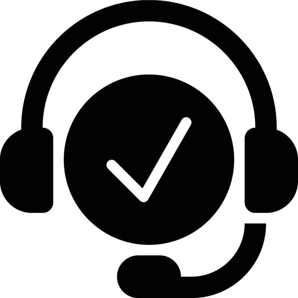 Customer Service, Customer Support, Solution Glyph Solid Icon vector
