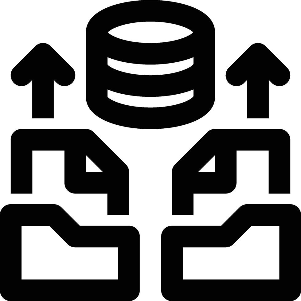 Data Source, Data Load, Data Collection Outline Icon vector