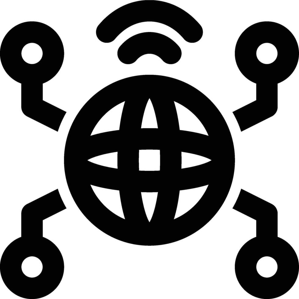 Internet of Things, Global Network, Internet Outline Icon vector