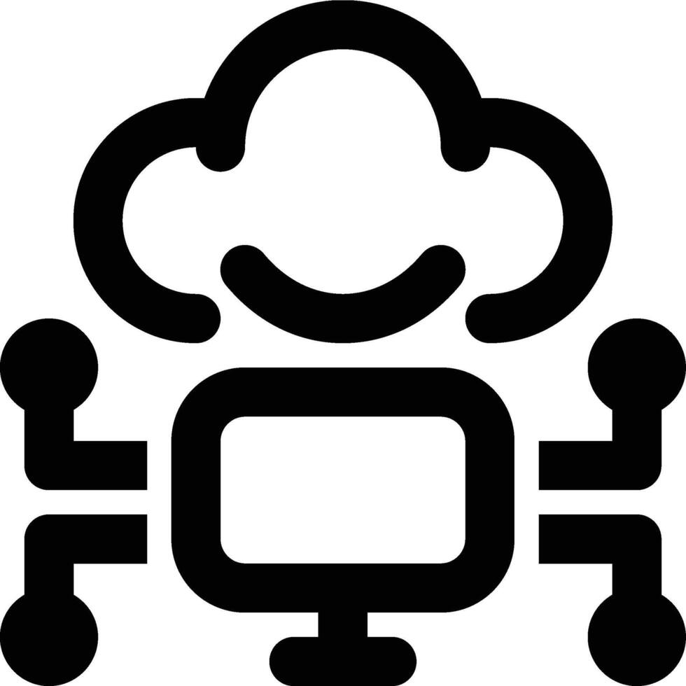 Cloud Computing, Cloud Network, Cloud Platform Outline Icon vector