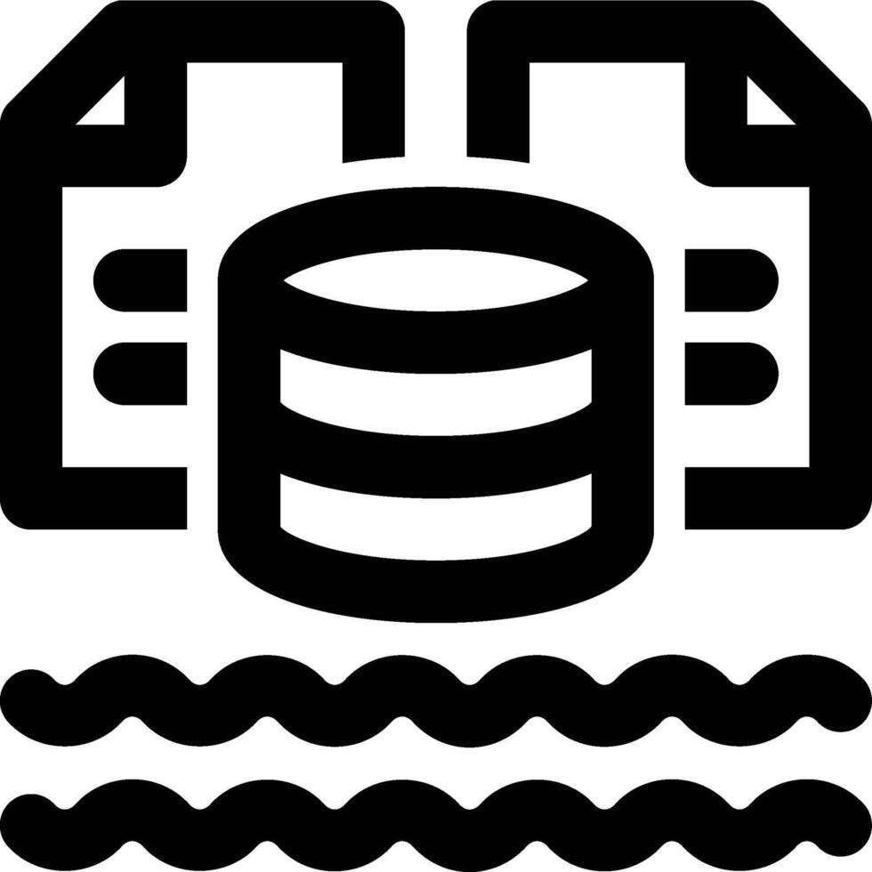 Data Lake, Data Source, Data Repository Outline Icon vector