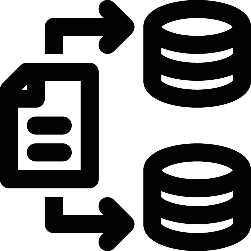 Data Migration, Data Transfer, Data Load Outline Icon vector