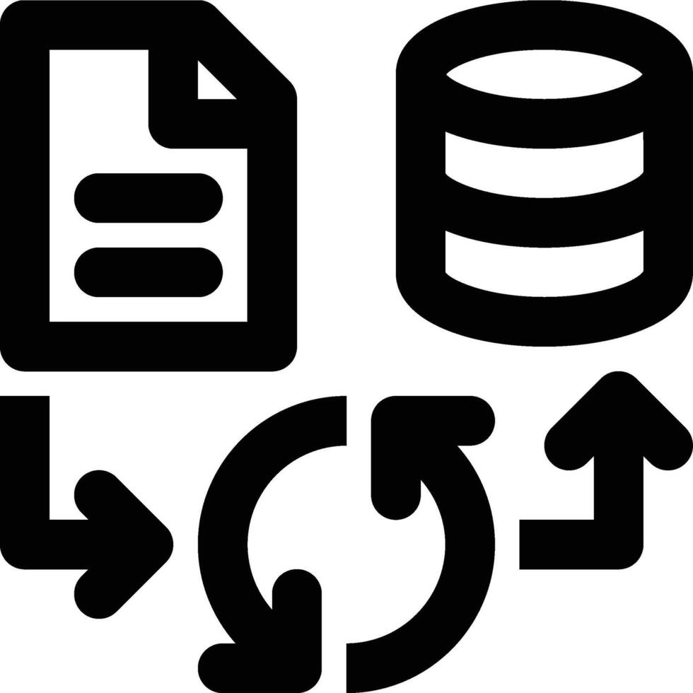 ETL, Extract, Transform Outline Icon vector
