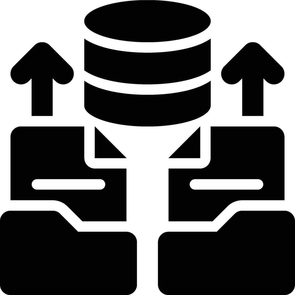 Data Source, Data Load, Data Collection Glyph Solid Icon vector
