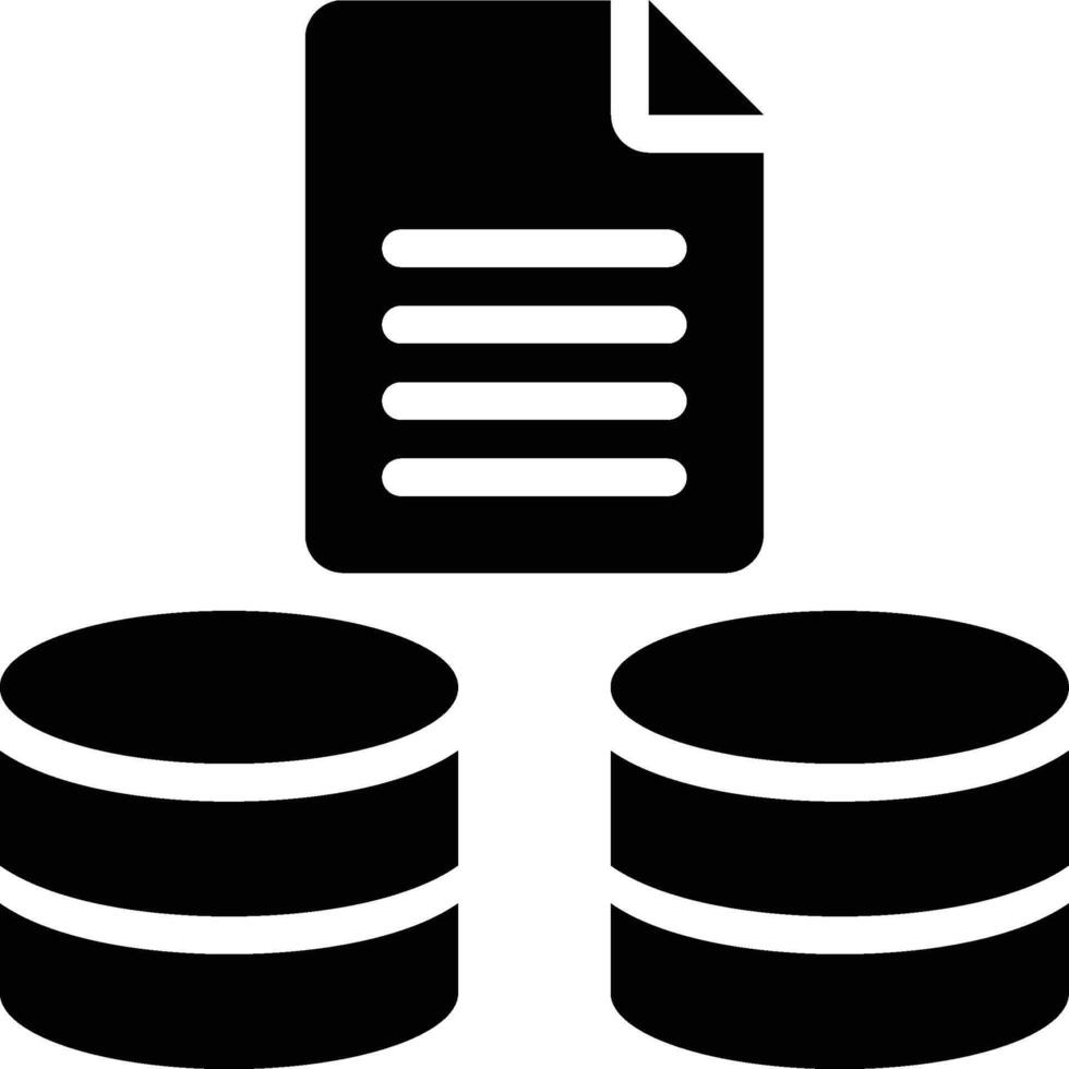 Database, Data Storage, Big Data Glyph Solid Icon vector