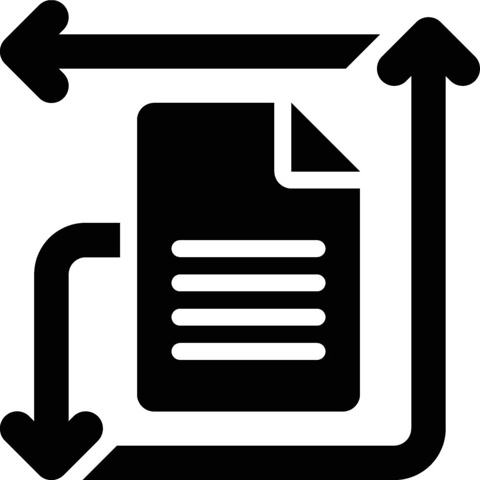 Data Processing, Data Manipulation, Data Transformation Glyph Solid Icon vector