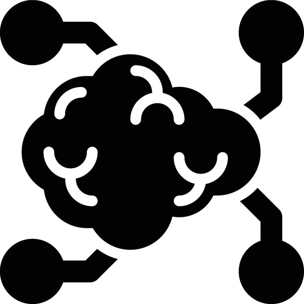 Artificial Intelligence, AI, Technology Glyph Solid Icon vector