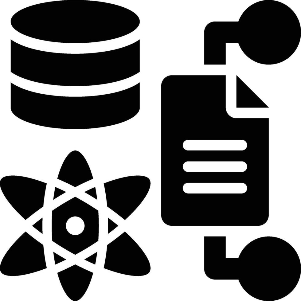 Data Science, Big Data, Analytics Glyph Solid Icon vector