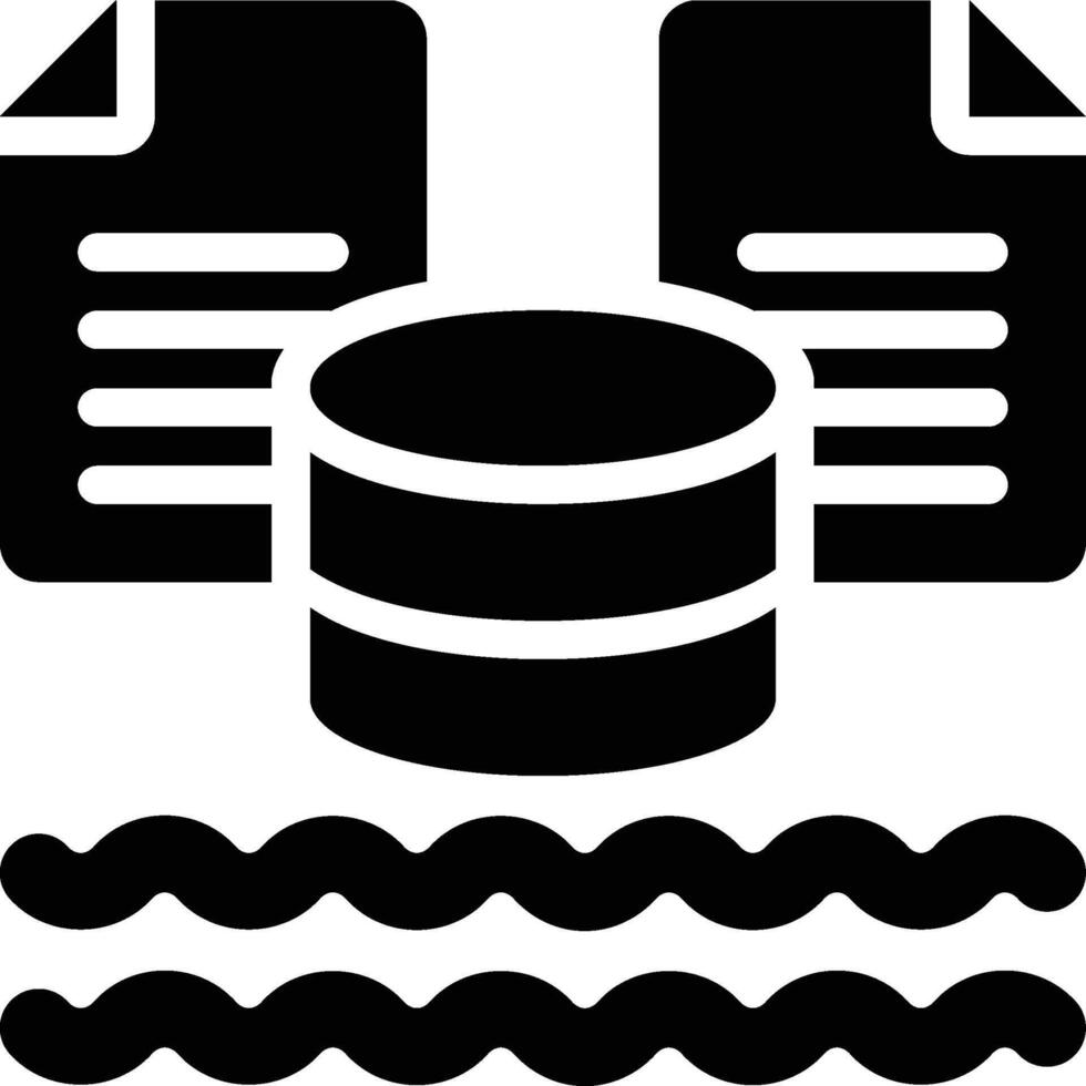 Data Lake, Data Source, Data Repository Glyph Solid Icon vector