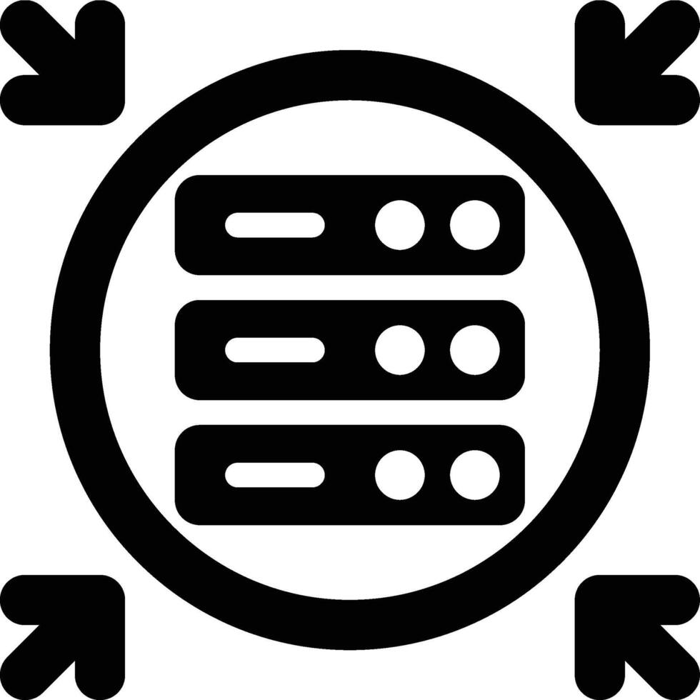 Data Center, Server, Data Storage Glyph Solid Icon vector