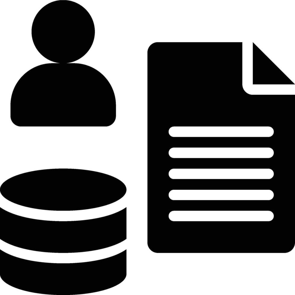 Data Steward, Database Administrator, Data Analyst Glyph Solid Icon vector