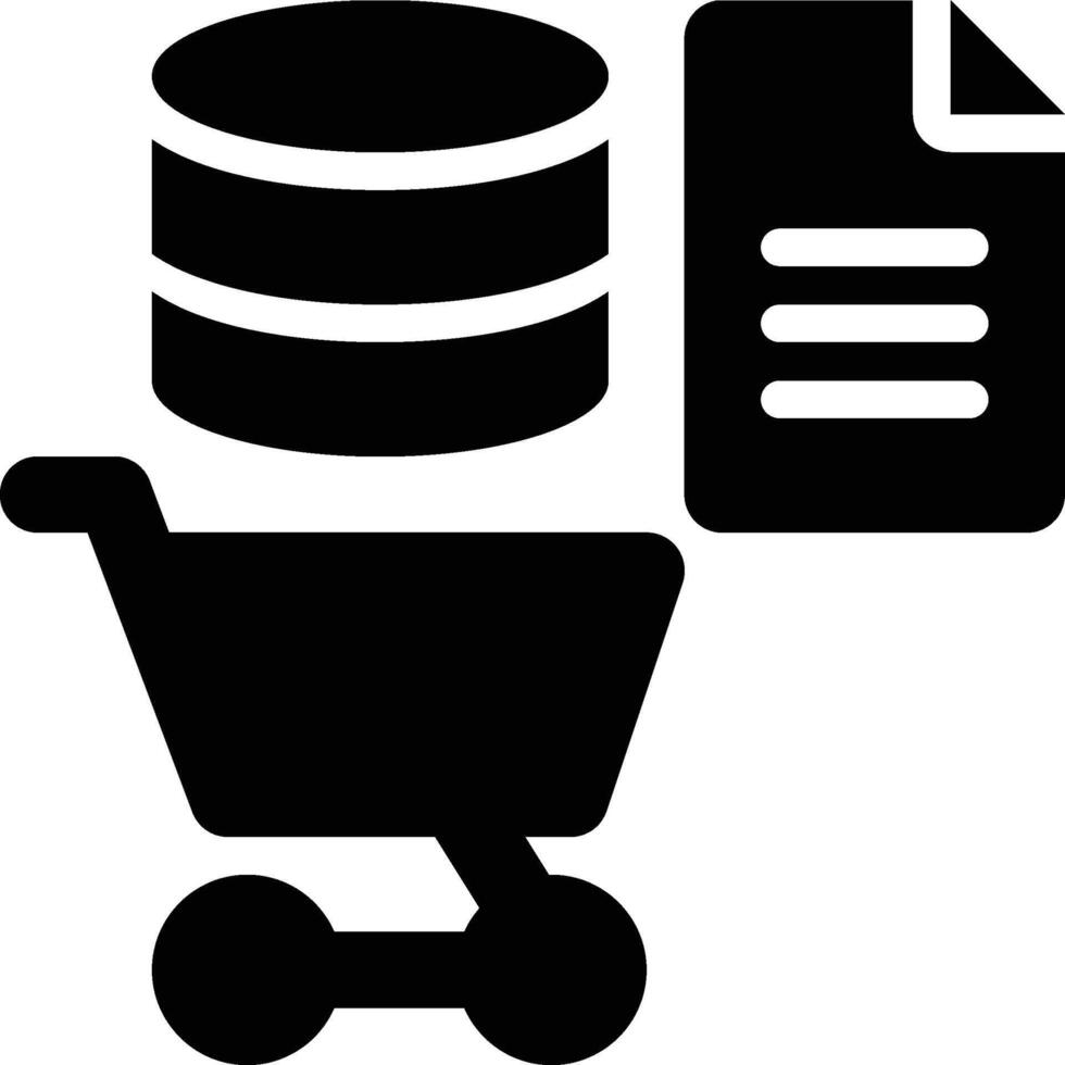 Data Mart, Database, Data Glyph Solid Icon vector