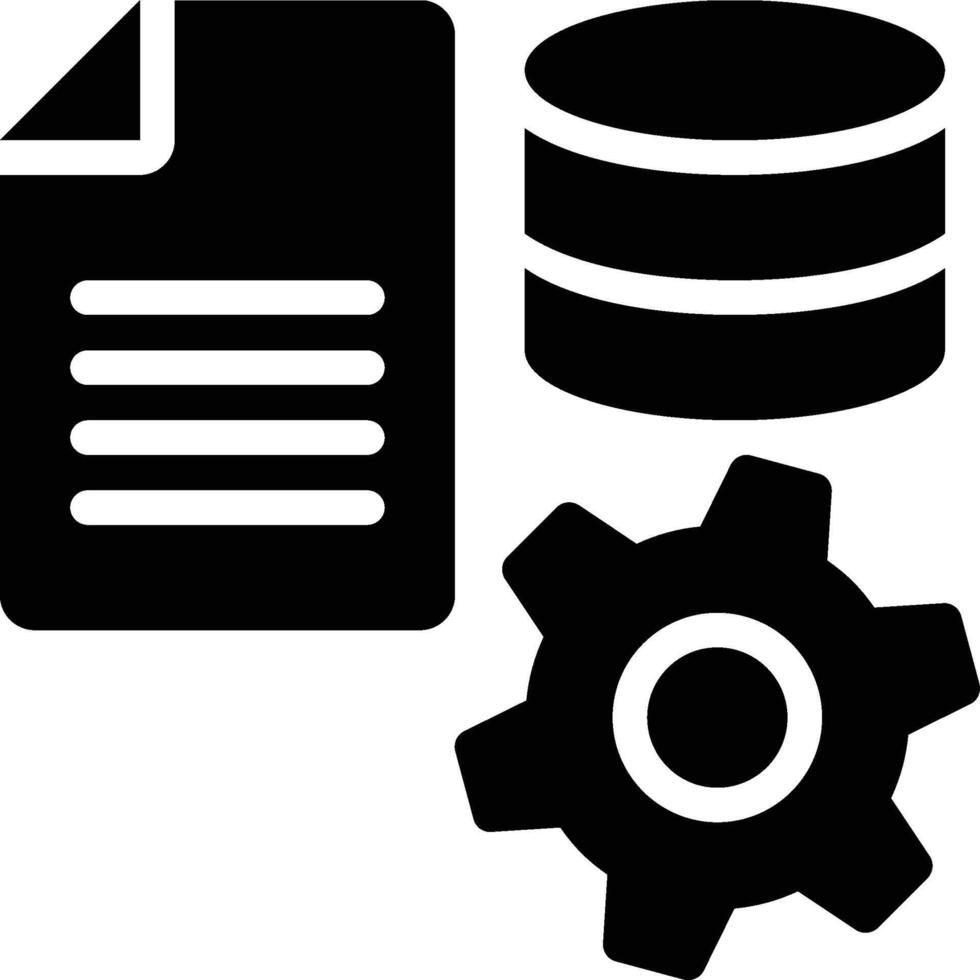 Big Data, Engine, Machine Glyph Solid Icon vector