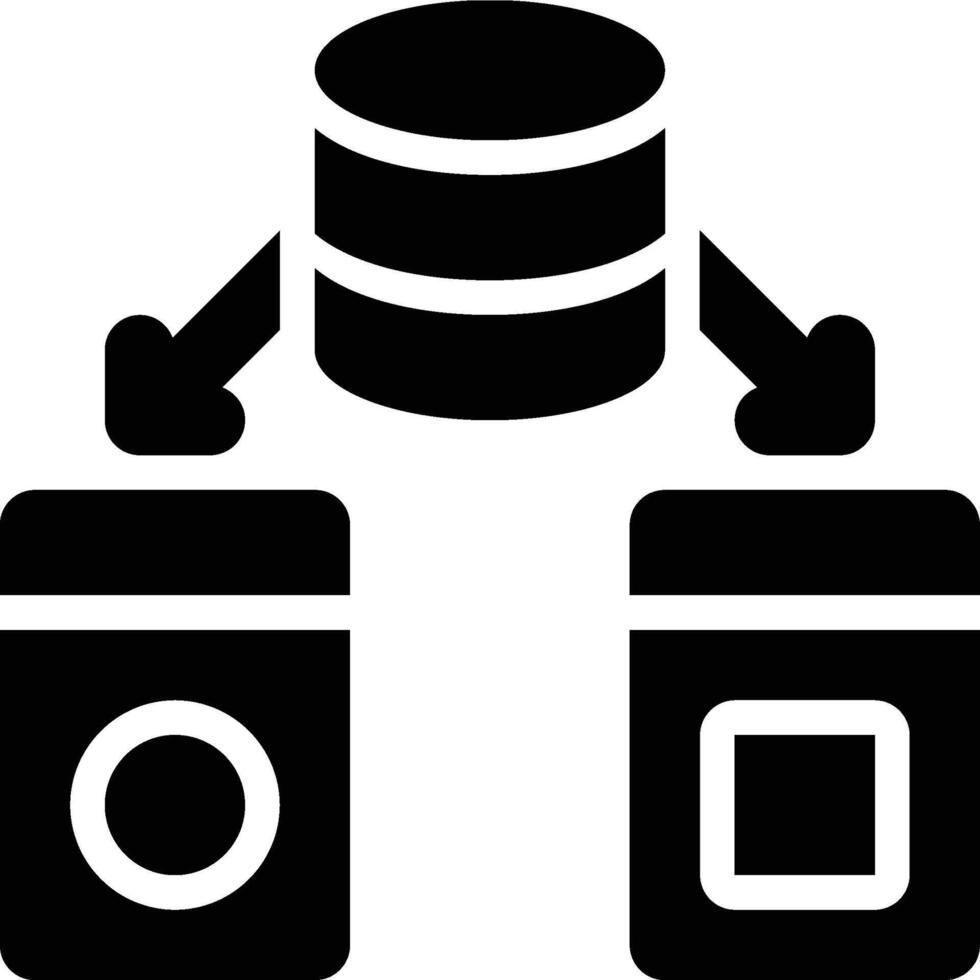 Object Database, Object Oriented, Database Glyph Solid Icon vector